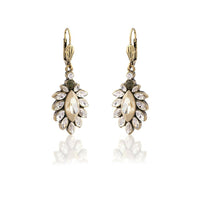 Vintage 1950's Diamante & Opal Stone Drop Earrings - Pretty Kitty Fashion