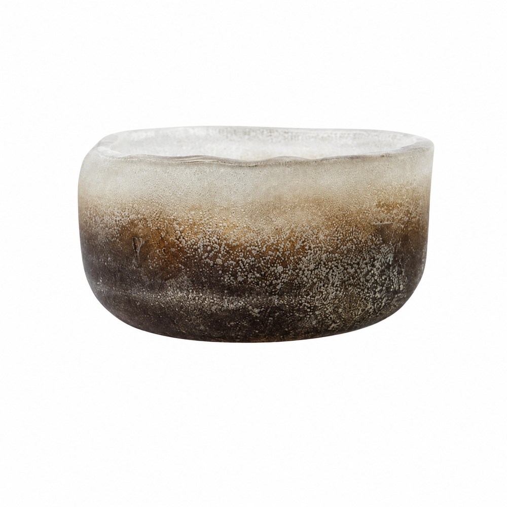Frosted Grey Recycled Glass Tealight Holder