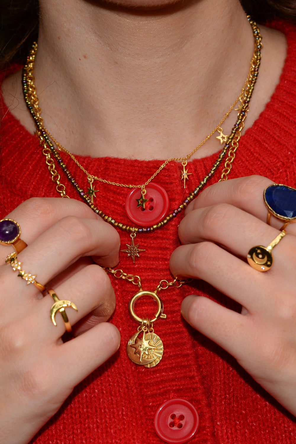 Gold Celestial Charm Pendant Necklace - Pretty Kitty Fashion