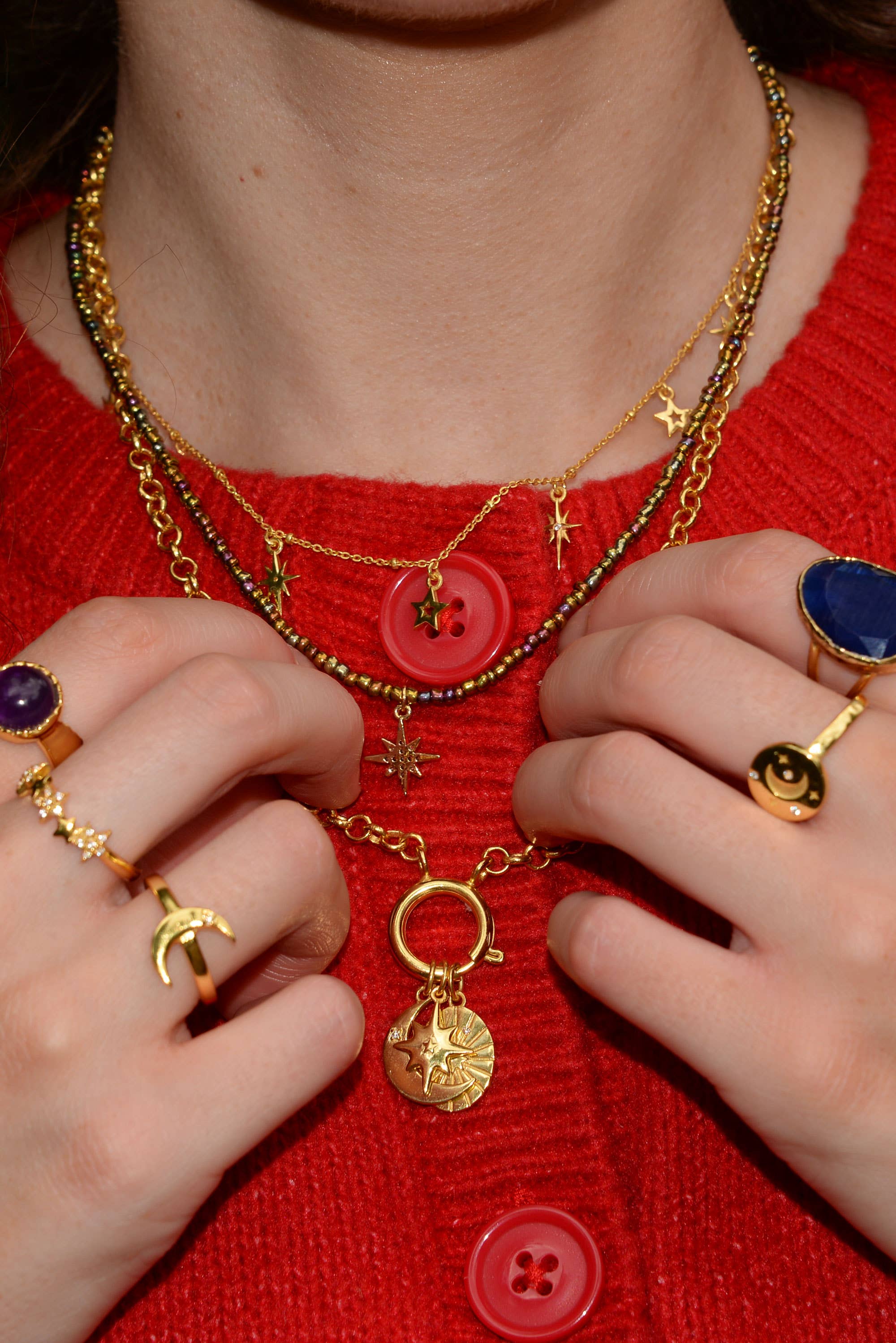 Gold Celestial Charm Pendant Necklace - Pretty Kitty Fashion