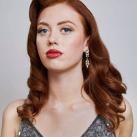 Antique Vintage Earrings: Diamante Drop Earrings - Pretty Kitty Fashion