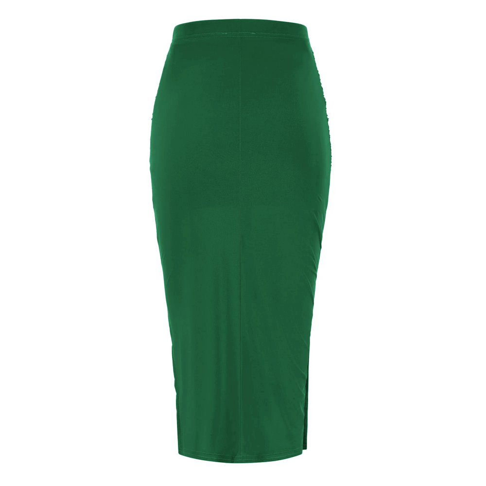 Green soft touch bodycon pencil wiggle skirt