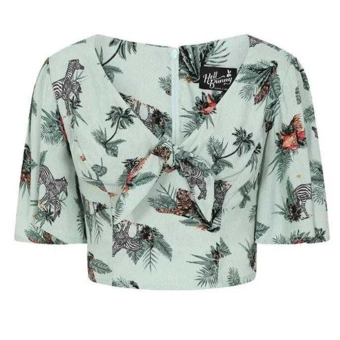 Summer Green Safari Animal Crop Top