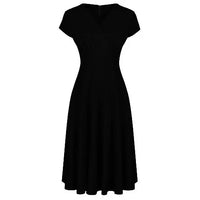 Emerald Green A Line Vintage Crossover Capped Sleeve Tea Swing Dress - Pretty Kitty Fashion