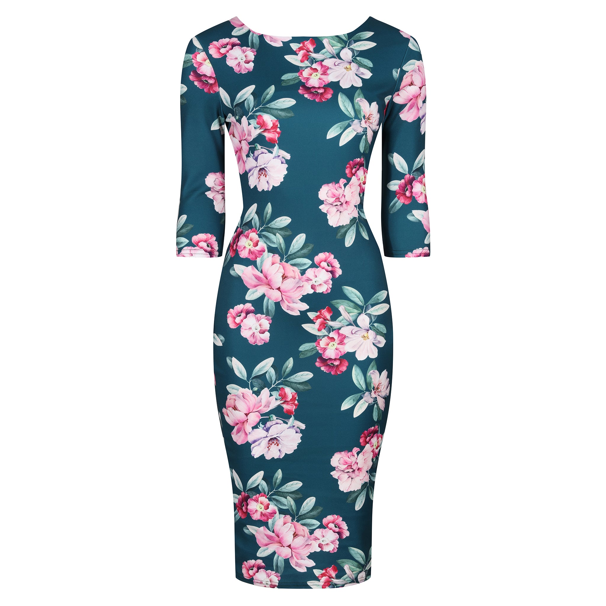 3/4 bodycon dress Mother Dress Of The Bride Jewel Neck 3/4 Length Sleeves Sheath Pleated Bodycon Long Wedding Guest Dresses Free Customization