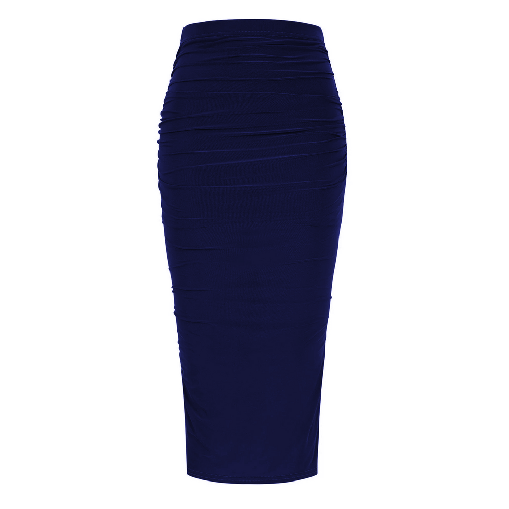 Navy Soft Touch Bodycon Pencil Wiggle skirt