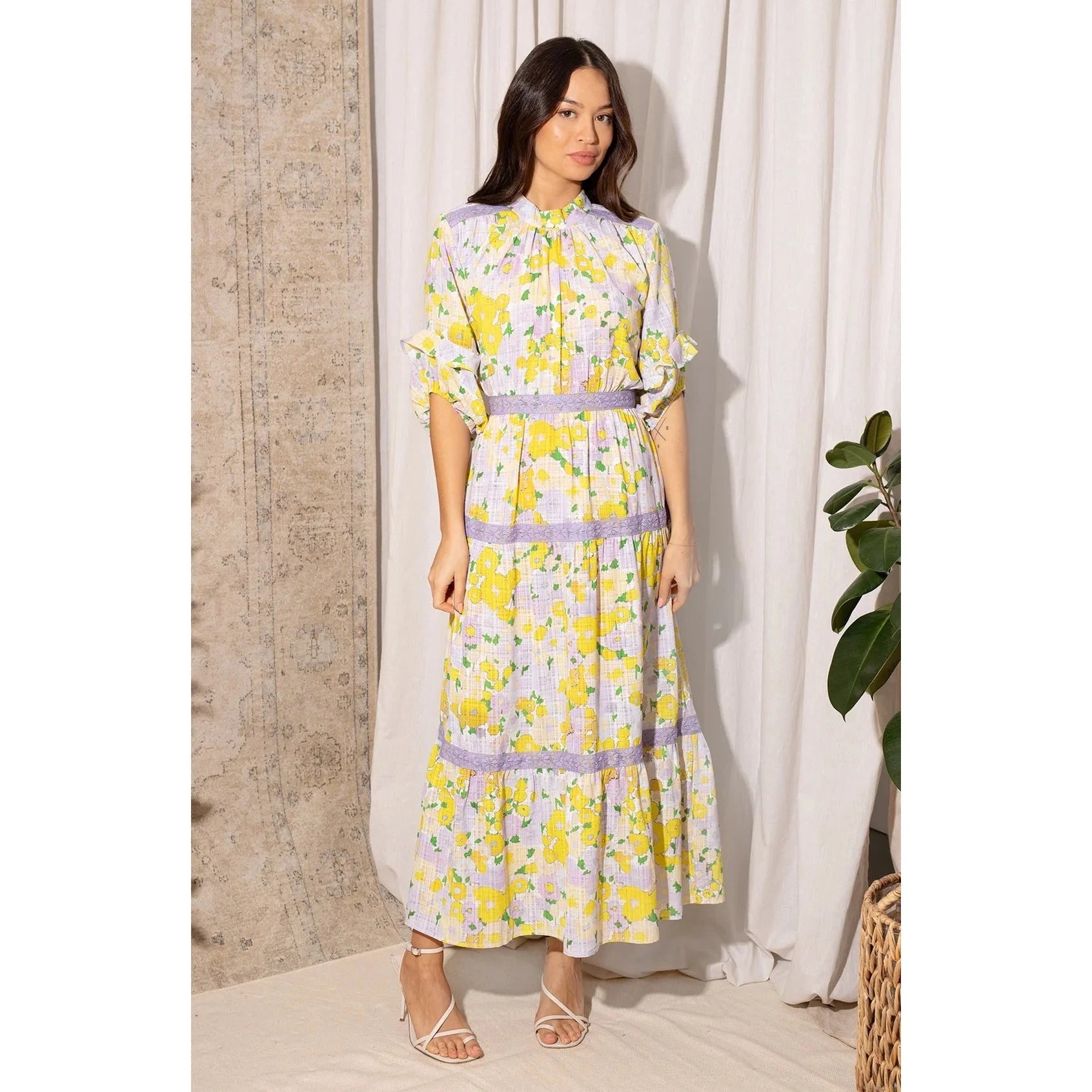 Hope and ivy top high neck midi dress