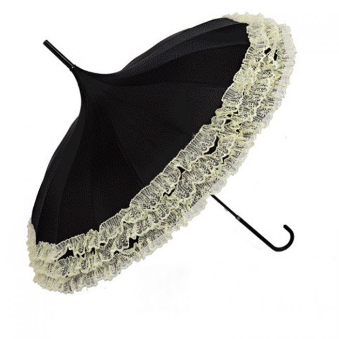 Black Pagoda Lacy Umbrella