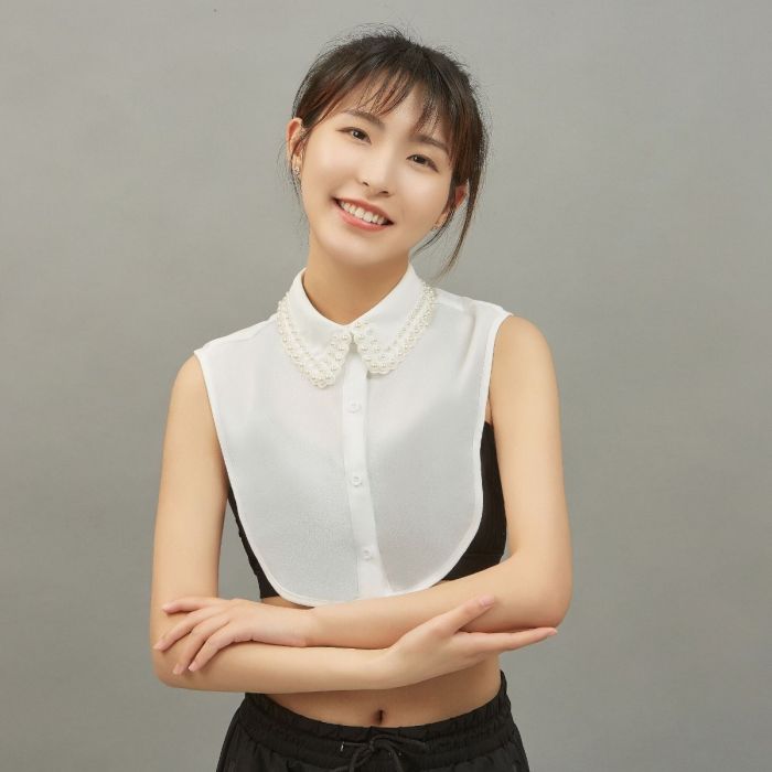 Pearl Edge Detachable White Fake Shirt Collar