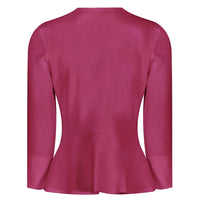 Red Long Sleeve Tie Front Jacket - Pretty Kitty Fashion