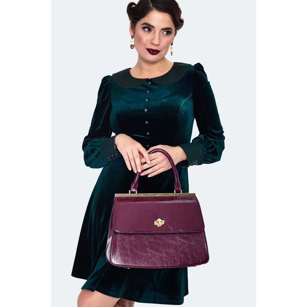Vintage Purple Top Handle Handbag