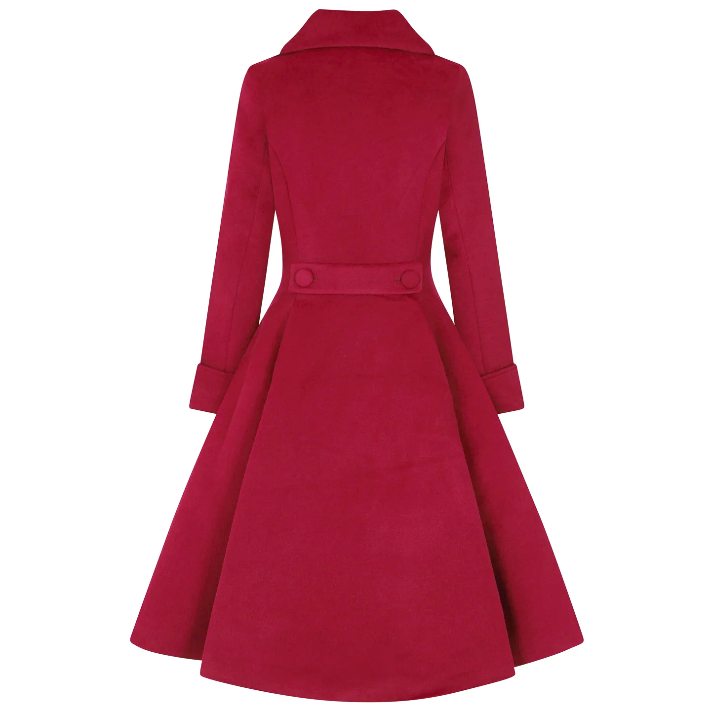 Wine Red Burgundy Vintage Inspired Classic Swing Coat - Pretty Kitty Fashion