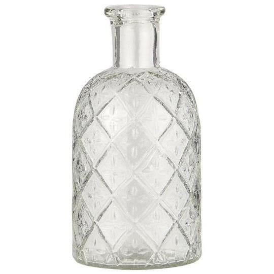 Clear Glass Harlequin Bottle Vase