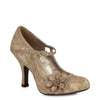 Ruby Shoo Gold Flower Corsage Mary Jane Heels - Pretty Kitty Fashion
