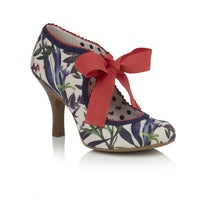 Ruby Shoo Willow Sage Floral Print Ribbon Tie Court Shoes - Pretty Kitty Fashion