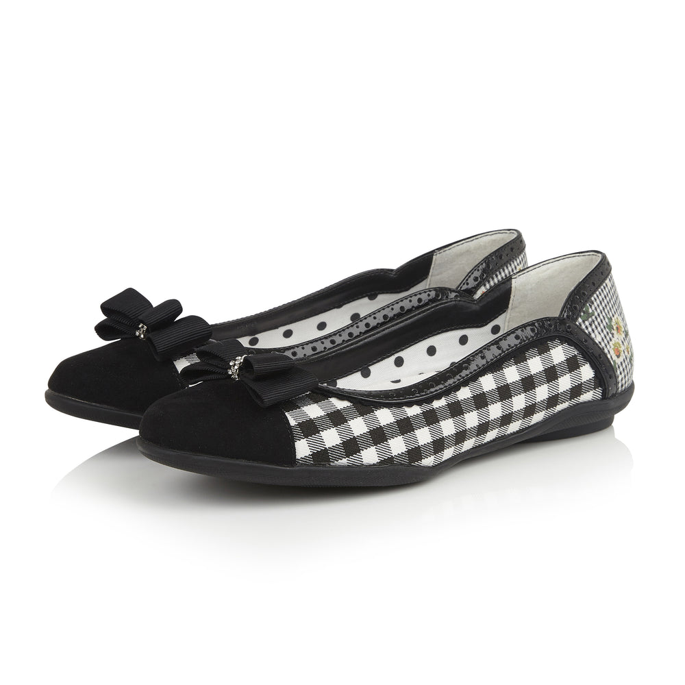 Ruby Shoo Black And White Vintage Gingham Check Print Lizzie Pumps - Pretty Kitty Fashion