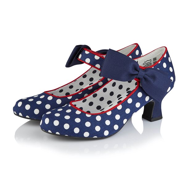 Navy blue and deals white polka dot shoes