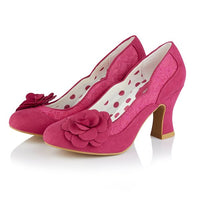 Ruby Shoo Fuchsia Heeled Corsage Court Shoes - Pretty Kitty Fashion