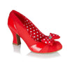 Ruby Shoo Tatum Red Detachable Bow Court Shoes