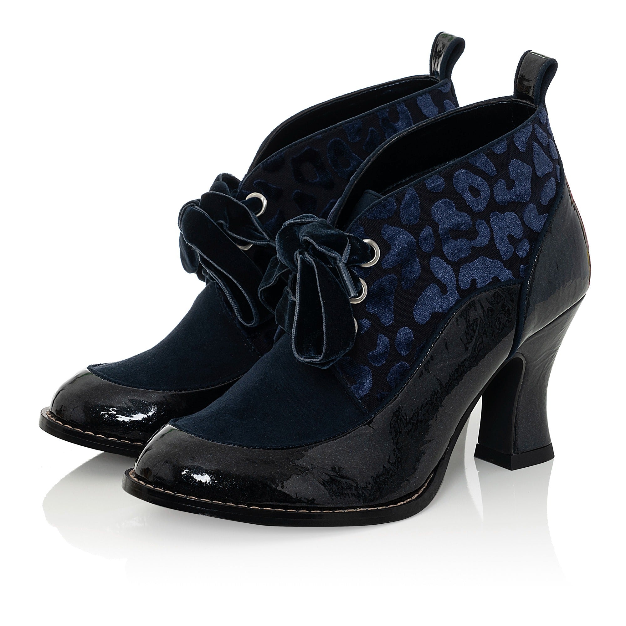 Ruby Shoo Emma Midnight Blue Velvet Shoe Boot