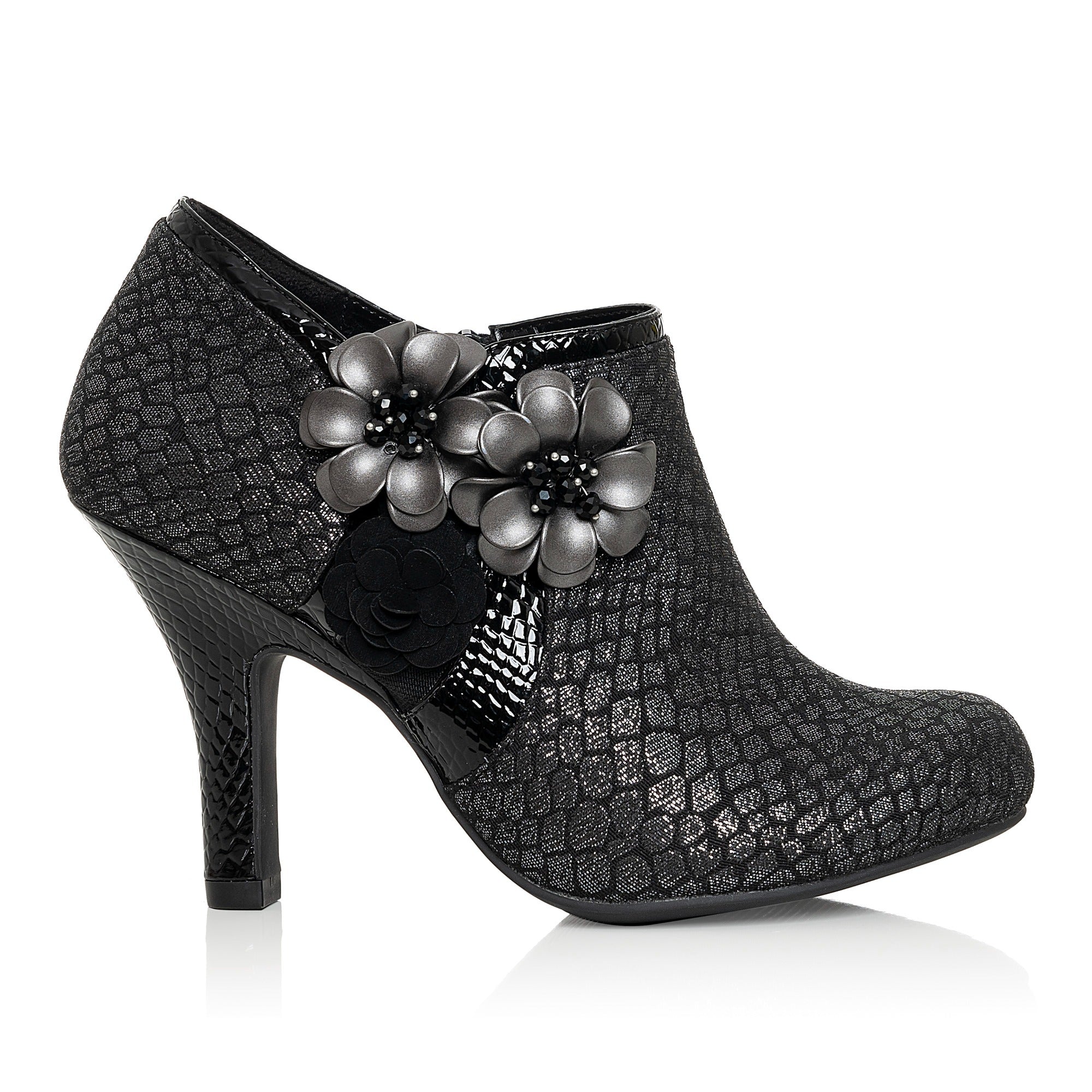 Ruby Shoo Electra Black Shimmer Shoe Boot