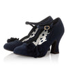 Ruby Shoo Lynn Navy Blue Heeled Corsage Court Shoes