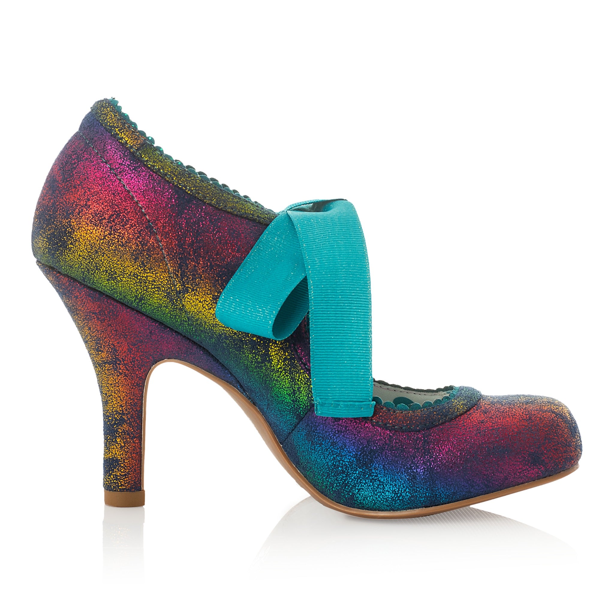 Ruby Shoo Willow Rainbow Ribbon Tie Court Shoes