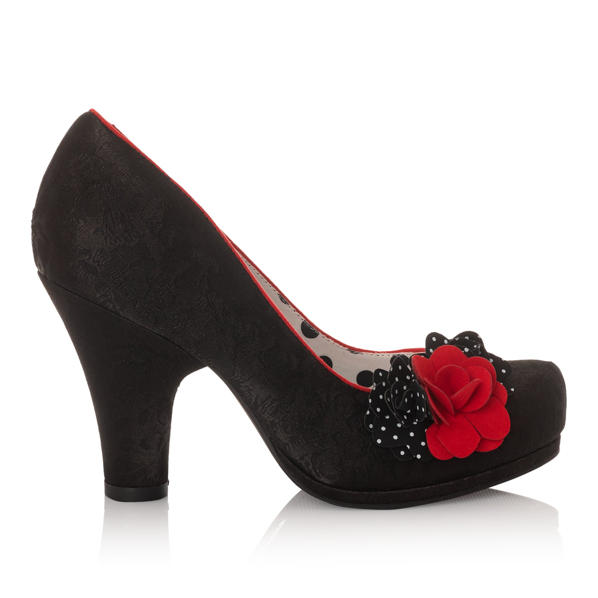 Ruby Shoo Eva Noir Red Corsage Court Shoes