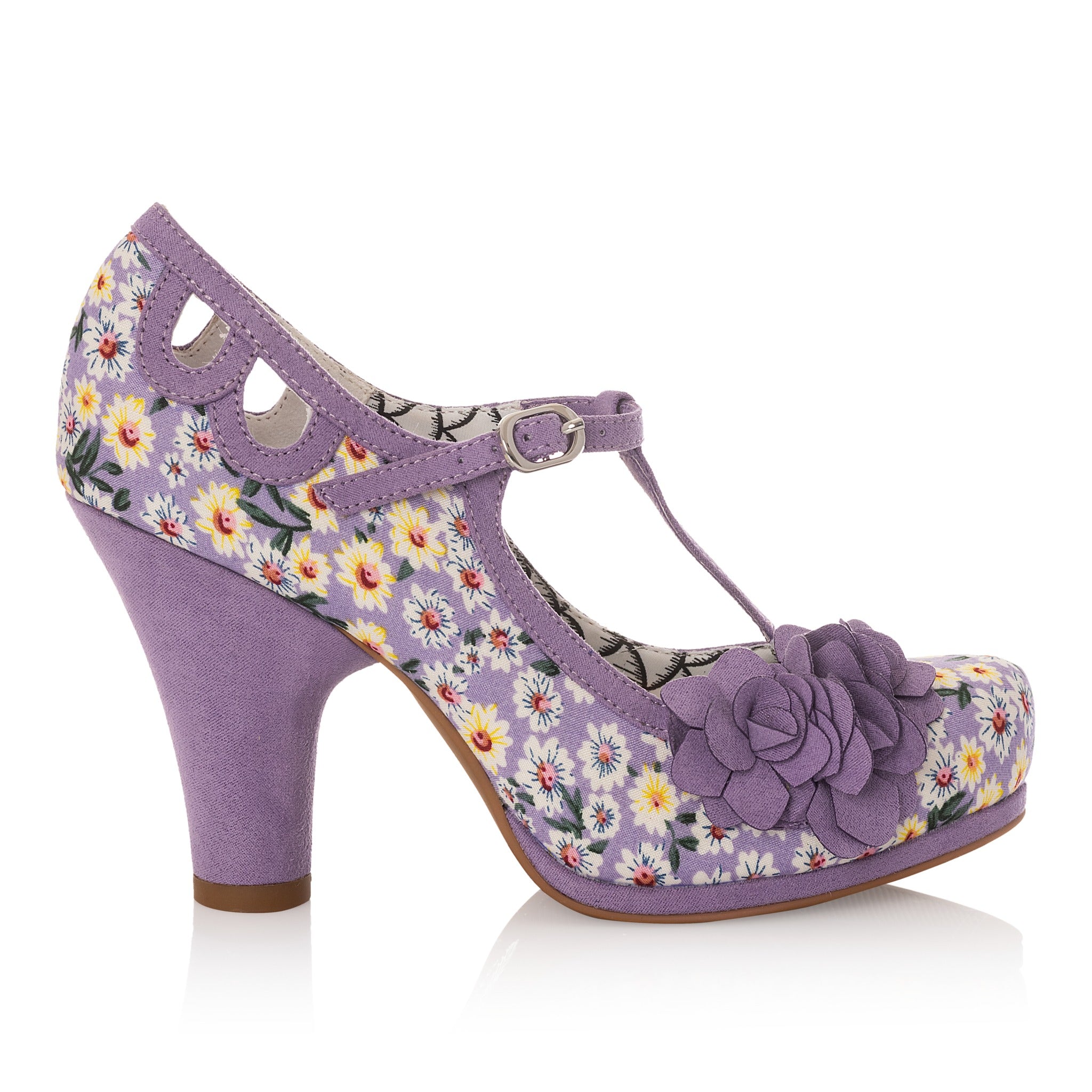Ruby Shoo Valerie Lilac Floral Corsage T-Bar Heels