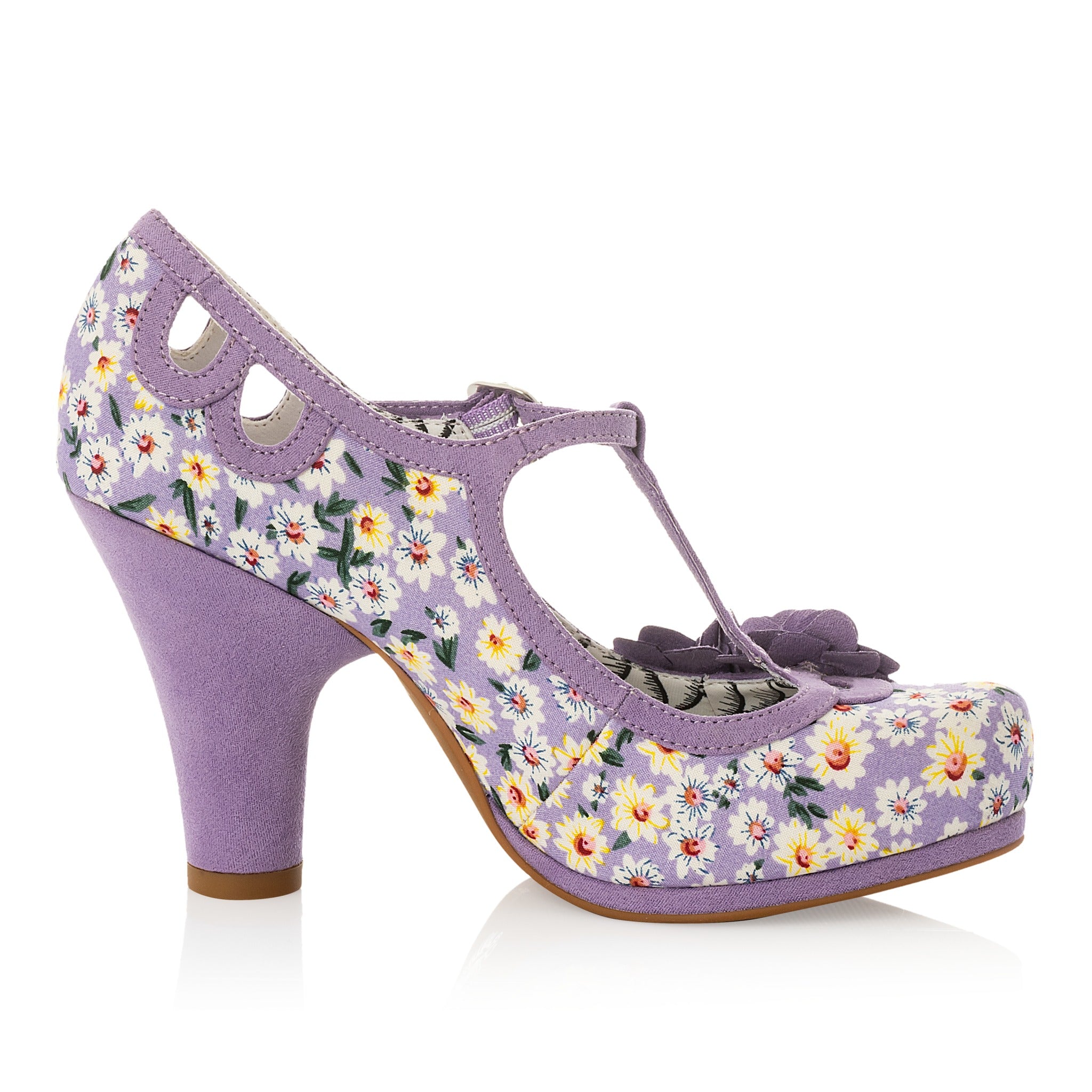 Ruby Shoo Valerie Lilac Floral Corsage T-Bar Heels