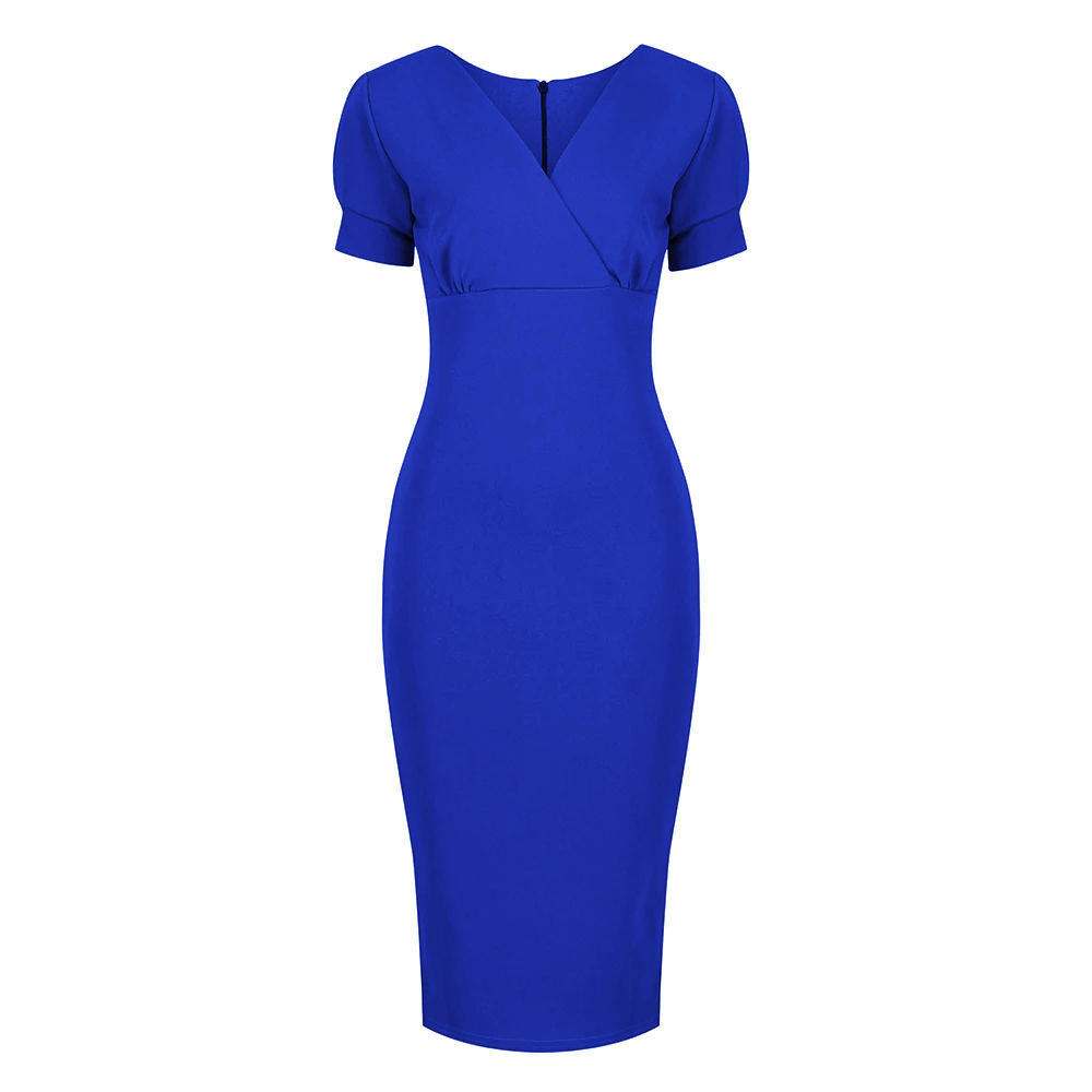 Royal blue bodycon top dress with sleeves