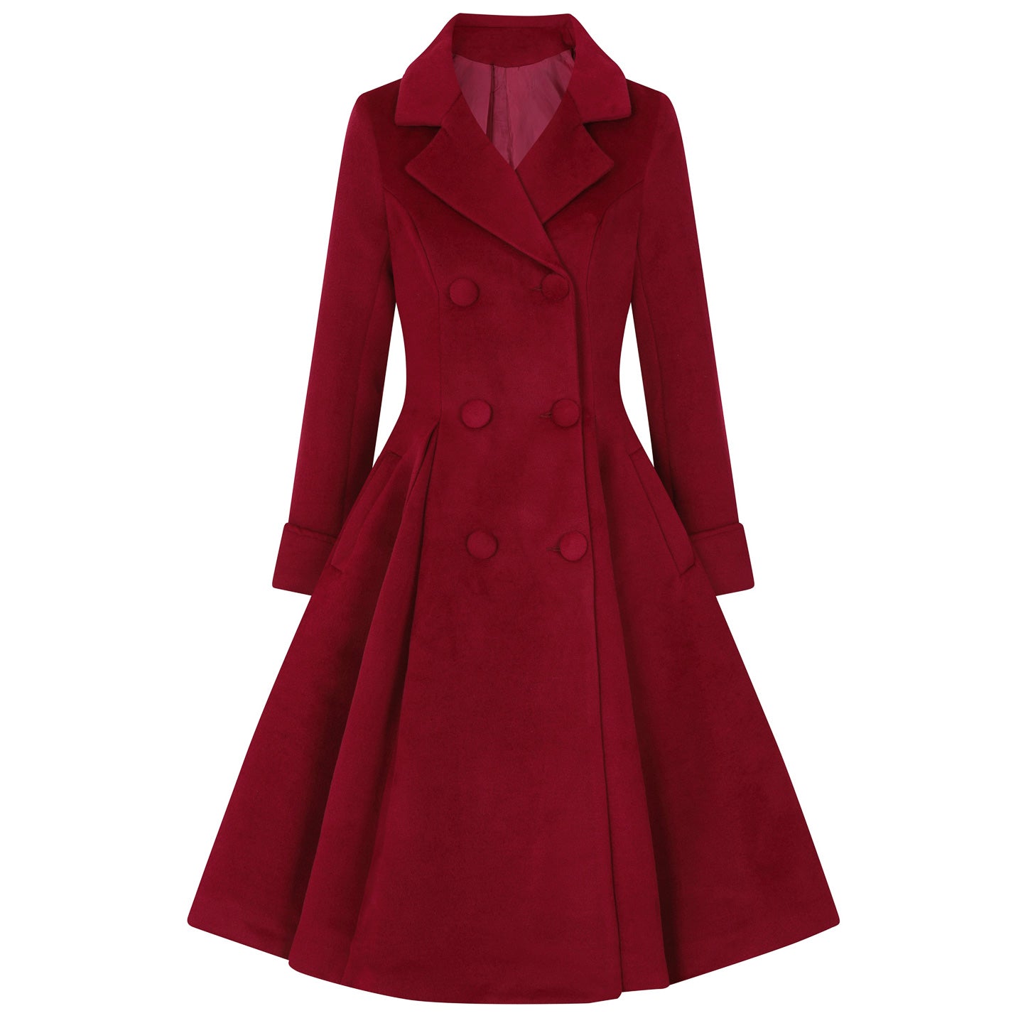 Wine Red Burgundy Vintage Inspired Classic Swing Coat – Pretty Kitty ...
