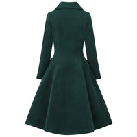 Emerald Green Vintage Inspired Classic Swing Coat - Pretty Kitty Fashion