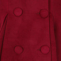Wine Red Burgundy Vintage Inspired Classic Swing Coat - Pretty Kitty Fashion