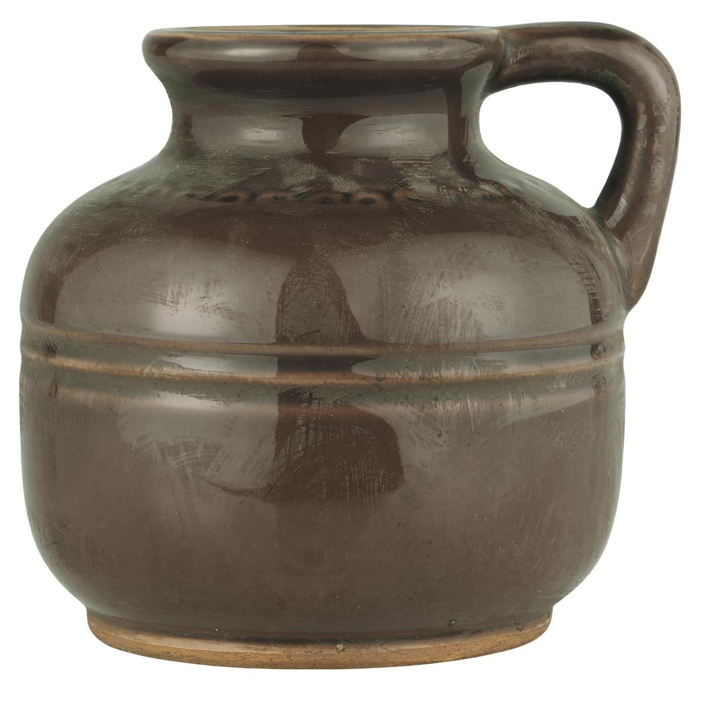 Dark Brown Terracotta Jar with Handle