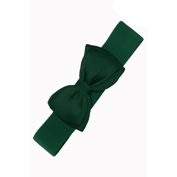 Bottle Green Vintage Bow Belt