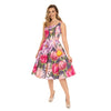 Multicoloured Floral Print Summer Party 50s Swing Dress