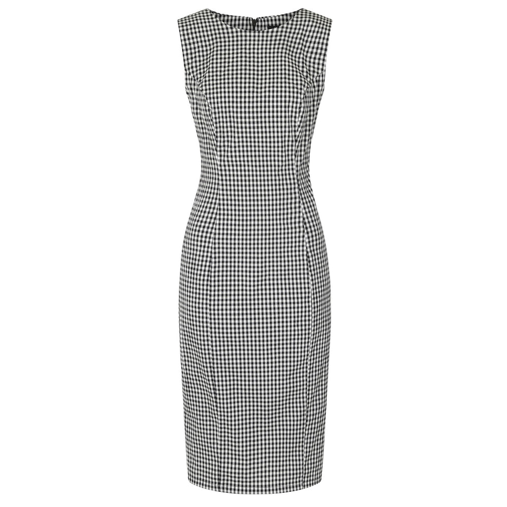 Black And White Gingham Check Wiggle Pencil Dress - Pretty Kitty Fashion