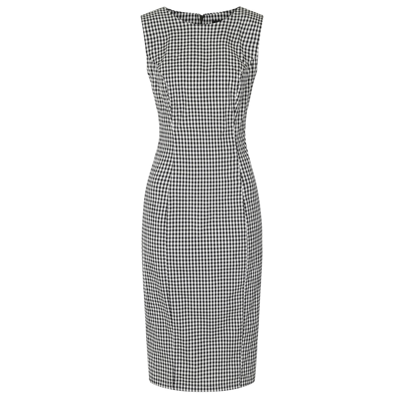 Black And White Gingham Check Wiggle Pencil Dress - Pretty Kitty Fashion