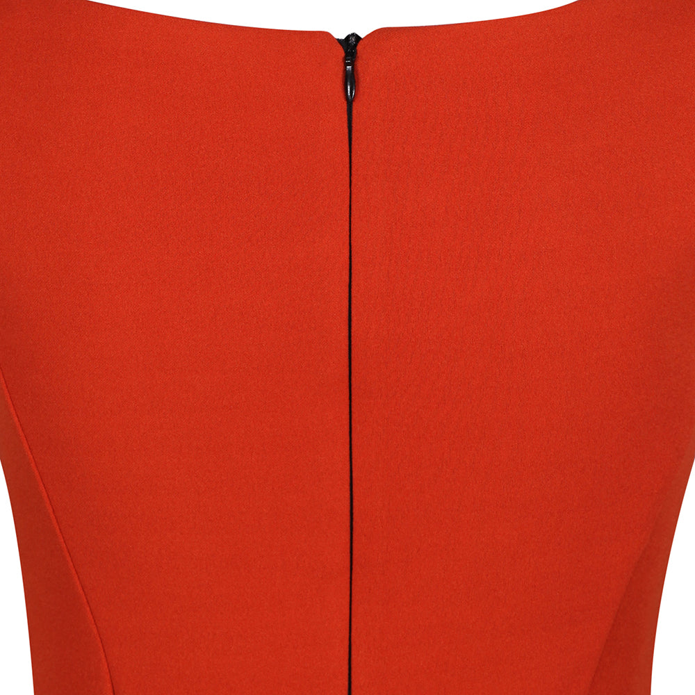 Orange Cinnamon 40s Bodycon Sleeveless Hollywood Wiggle Dress - Pretty Kitty Fashion