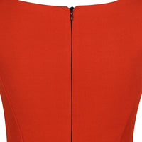 Orange Cinnamon 40s Bodycon Sleeveless Hollywood Wiggle Dress - Pretty Kitty Fashion