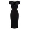 Vintage 1940s Black Velour Crossover Wiggle Dress - Pretty Kitty Fashion