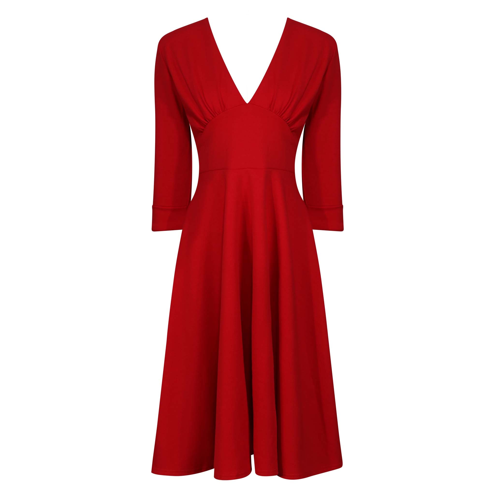 Red v neck dress 2024 uk