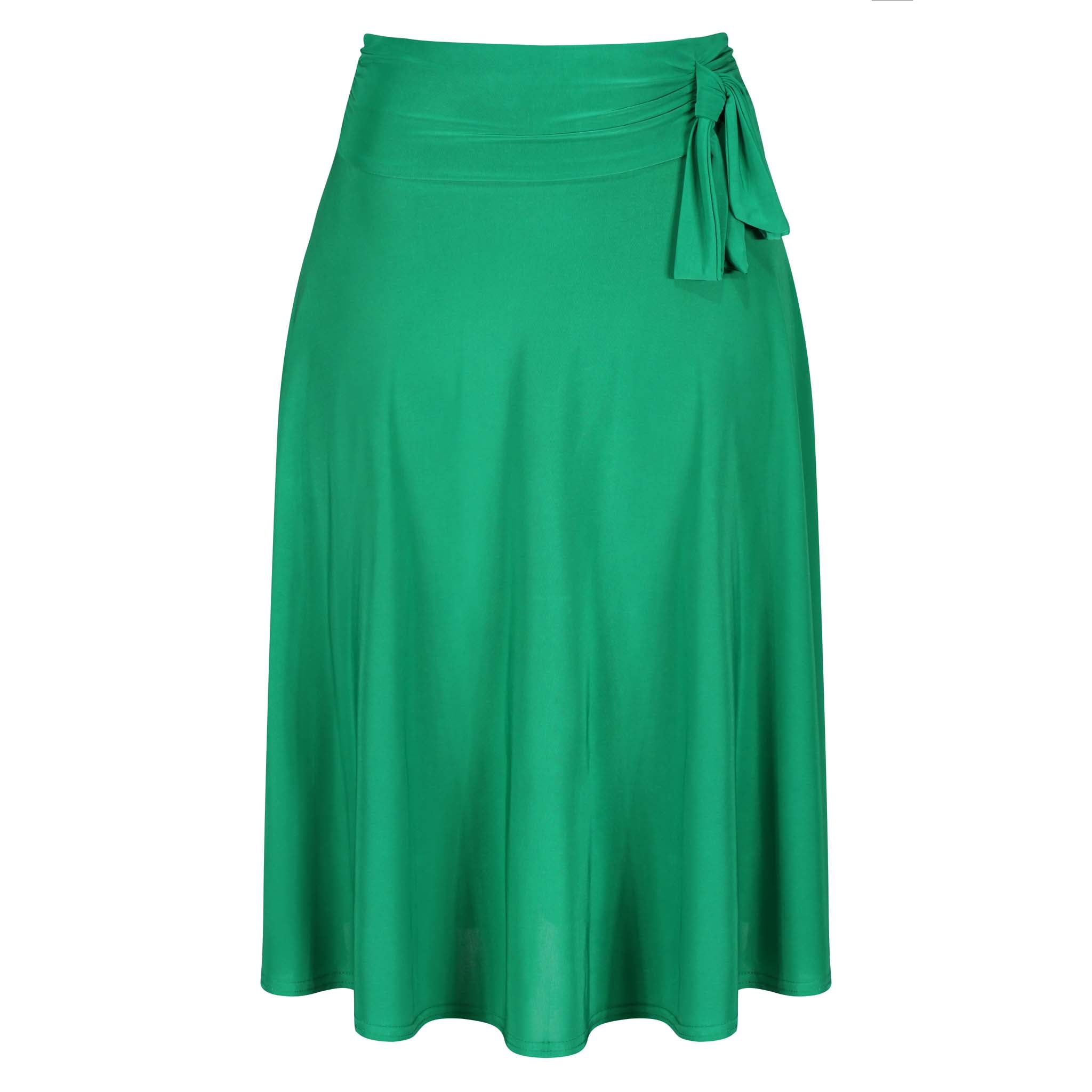 Emerald Green Pin Up Slinky Swing Office Work Flare Skirt