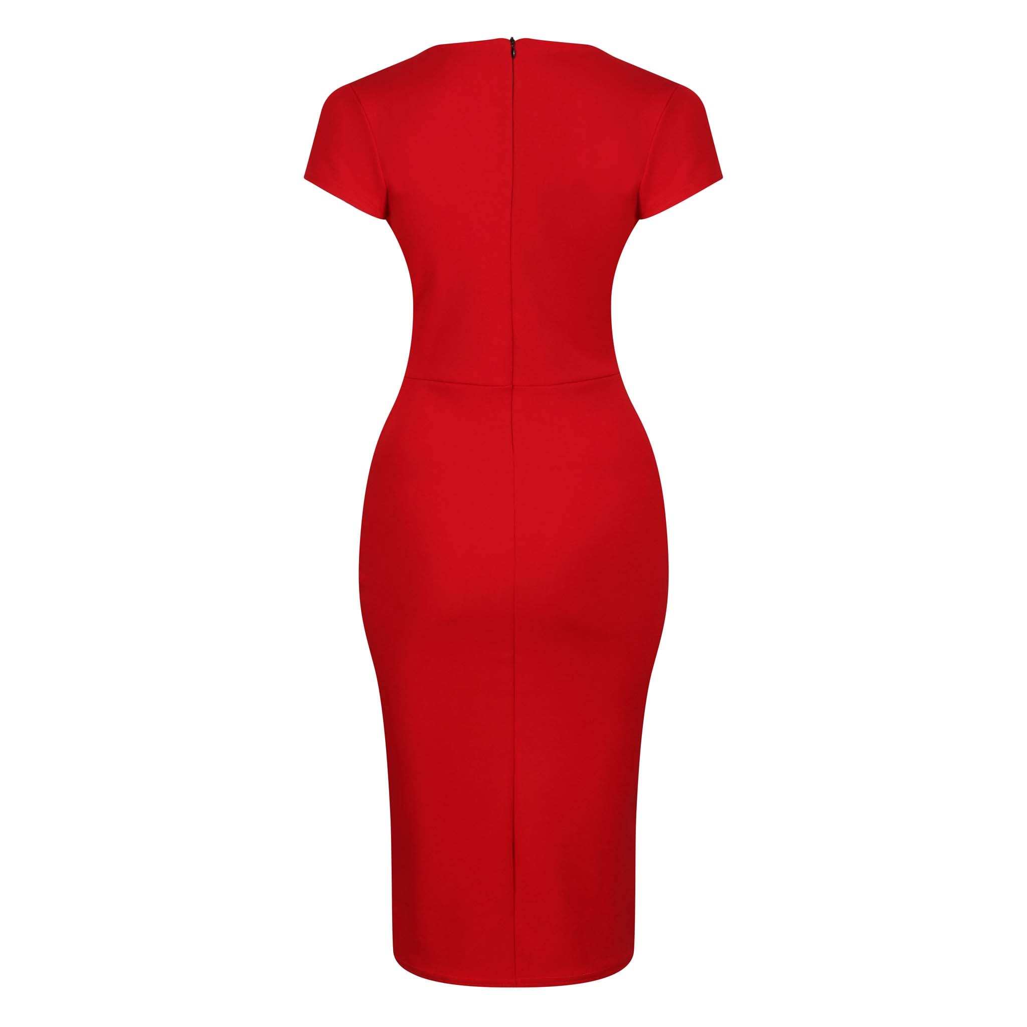 Red bodycon best sale dress short sleeve