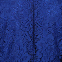 Royal Blue Vintage Lace Detail Bodycon Midi Dress - Pretty Kitty Fashion