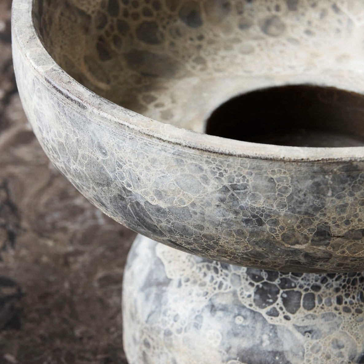 Ancient Grey-Brown Sculptural Tealight Holder