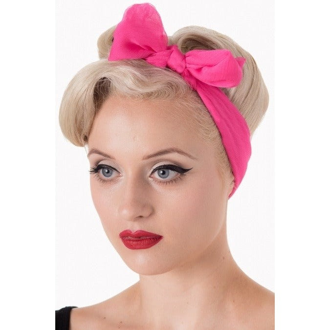 Hot Pink Self Tie Headscarf