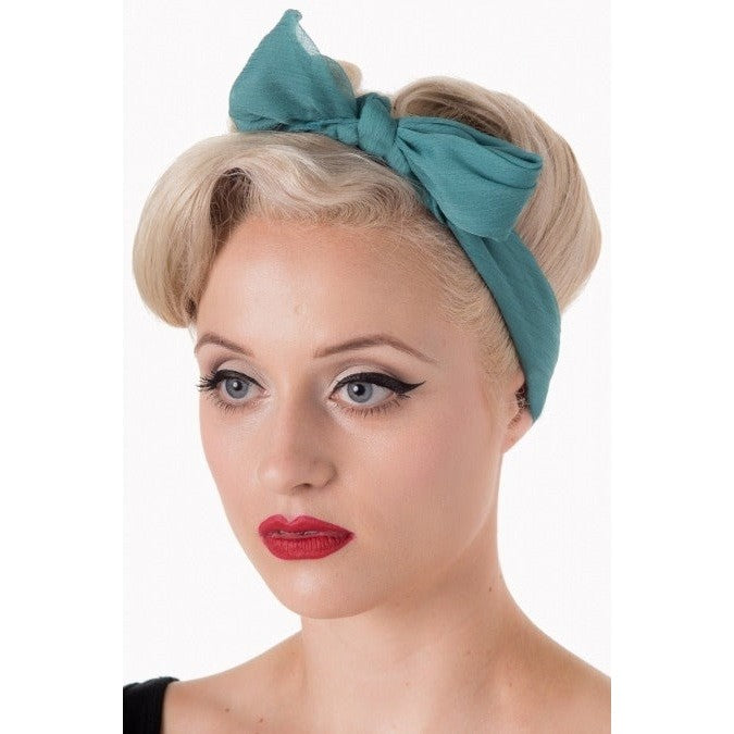 Aqua Self Tie Headscarf