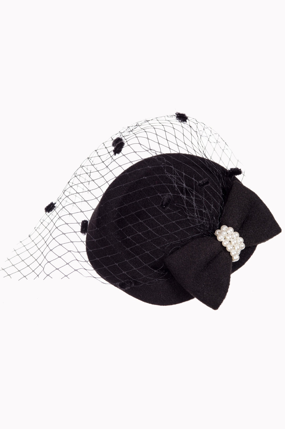 Black Vintage Retro Pillbox Hat Fascinator - Pretty Kitty Fashion